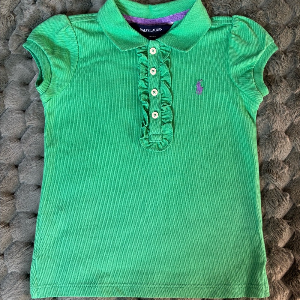 Ralph Lauren Green Girls Polo Shirt for Kids size 3T NWOT